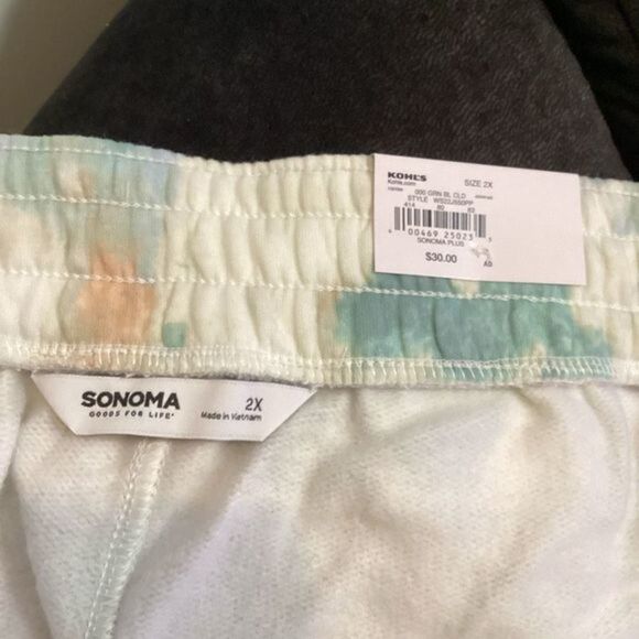 SONOMA fleece shorts woman’s‎ size 2X color called green blue cloud NWT … - Picture 8 of 15